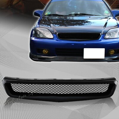 #ad #ad For 99 00 Honda Civic EK JDM Type R Style Black Mesh ABS Front Hood Grille Grill $16.50