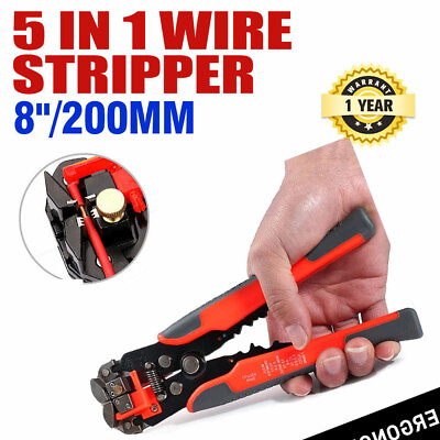#ad Duty 4 to 22 AWG Self Adjusting Insulation Wire Stripper cutter crimper tool 8quot; $13.99