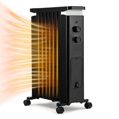 #ad 1500W Oil Filled Radiator Heater Portable Electric Space Heater with Humidifier $104.96