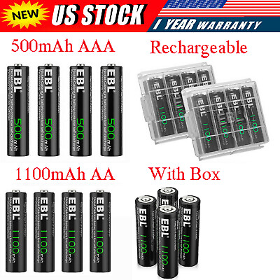 #ad Lot EBL New Rechargeable Batteries AA AAA Ni Cd 1.2V For Camera Flashlight Toy $16.59