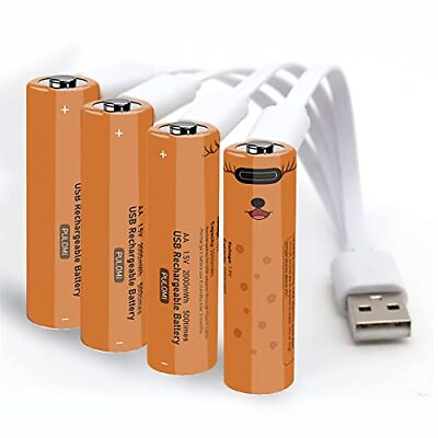 #ad New Rechargeable AA Batteries 1.5V 2000mWh USB Zinc Rechargeable AA Battery w... $30.79