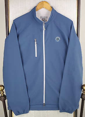 #ad PETER MILLAR x HYANNISPORT CLUB Size Large Full Zip Galeforce Jacket Blue Golf $213.75