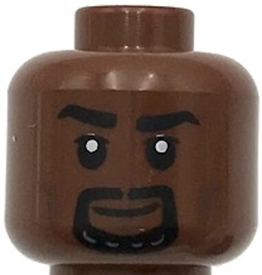 Lego New Minifigure Reddish Brown Head Black Goatee Black Eyebrows Part $1.99