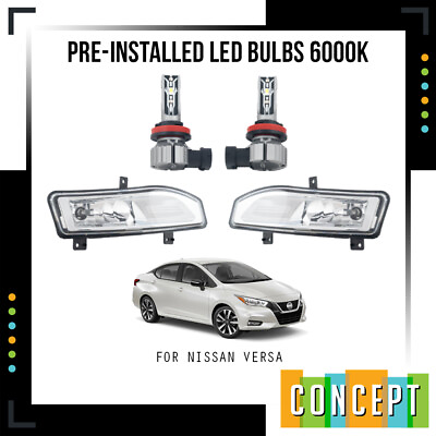 #ad For 2020 2021 Nissan Versa Fog Lights with LED Bulbs amp; Bezel and Set Lamp;R Side $136.68