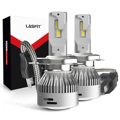 #ad LASFIT H4 9003 LED Headlight Bulbs Kit 6000K White High Low Beam Replace Halogen $59.99