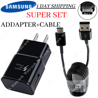 #ad Adaptive Fast Charger Kit For Samsung S8 S9 S10 Note10 Type USB C Charging Cable $4.99