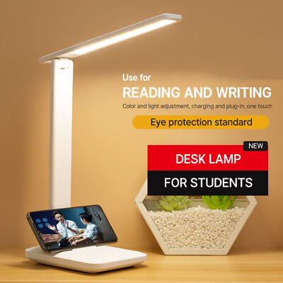 #ad Dimmable LED Desk Light Touch Foldable Table Bedside Reading Lamp Rechargeable $9.89