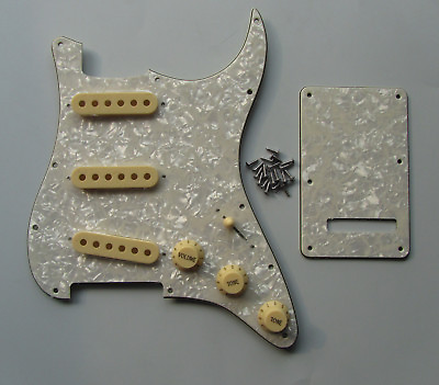 #ad Aged Pearl ST SSS Pickguard with Cream Pickup CoversKnobsSwitch Tip for Strat $15.99