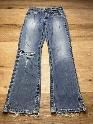 #ad Ariat M5 Slim Straight Mens Jeans Size 29 x 32* Medium Wash Distressed amp; Cut $19.99