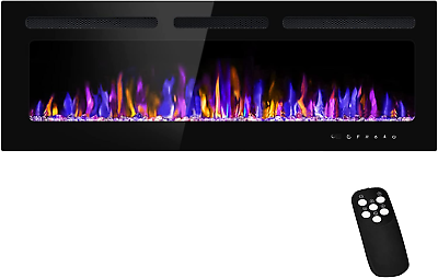 #ad 50quot; Electric Fireplace Wall Mounted and Recessed with Remote Control 750 1500W $273.99