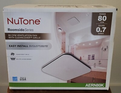 #ad NuTone • 80 CFM • Bathroom Exhaust Fan w CleanCover • AERN80K • Factory Sealed $64.99