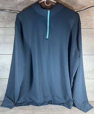 #ad Peter Millar Shirt Mens Blue E4 Element Wicking Golf Pullover XXL $29.99