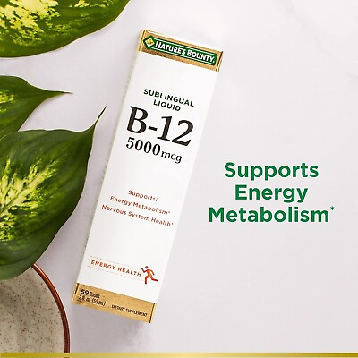 #ad Liquid B12 5000 mcg Sublingual B 12 Energy Metabolism Support Expiry Date 1 2026 $13.90