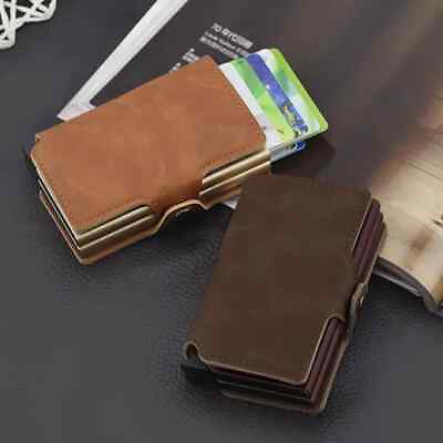 #ad Anti theft Men Wallet double Aluminum Credit Card Holder Wallet Automatic Purse $35.21