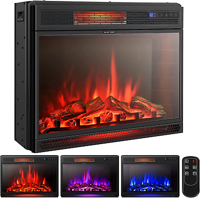 #ad 29 Inches Electric Fireplace Insert 900 1350W Recessed Electric Fireplace W 3 $309.99