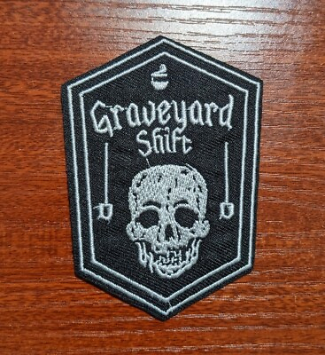 #ad Graveyard Shift Skull Goth Patch Punk Biker Emo Embroidery Iron Patch 3x2.5quot; $4.00