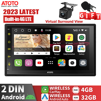#ad ATOTO S8MS 7IN 2DIN Android Car Stereo 4G SIM Virtual Surround View Parking Cam $288.92