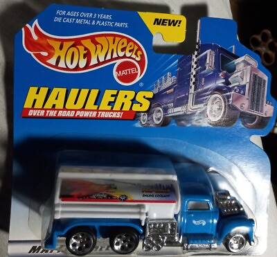 #ad 1998 Hot Wheels 65743 83 Haulers PRO COMP ENGINE COOLANT Fuel Truck Blue White $10.00