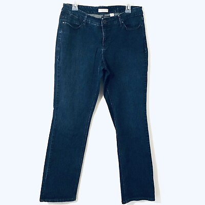 #ad Coldwater Creek Modern Fit Womens Size 12 Denim Blue Jeans Dark Wash $14.88