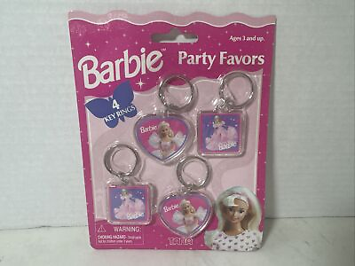 #ad NIP Vintage 90’s Barbie Keychains Set Of 4 Party Favors Gifts Sealed Pink Purple $19.99
