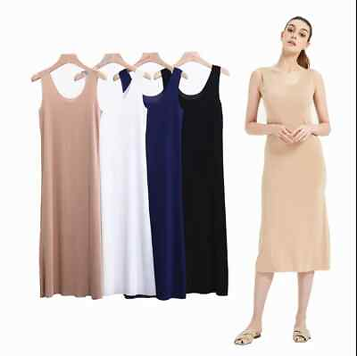 #ad New Women Nightwear Full Slip Under Dress Slip Undergarment Sleeveless Nightgown $9.95