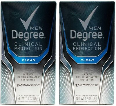 #ad 2 PACK Degree Men Clean Clinical Long Lasting 48 Hours Antiperspirant 1.7 oz $17.99