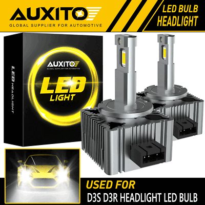 #ad Pair AUXITO D3S D3R LED Headlight Bulbs Kit 6000K White HID Conversion Lamp EOA $50.34