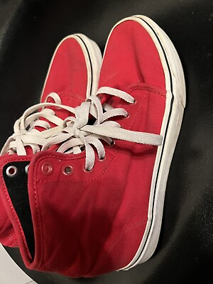 #ad Vans Off the Wall Sneakers Men#x27;s Size 7 Red High Top Skateboard $30.00