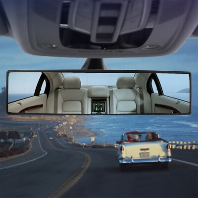 #ad Universal 270MM Wide Convex Interior Clip On Rear View Blue Tint Mirror 1PCS $12.99