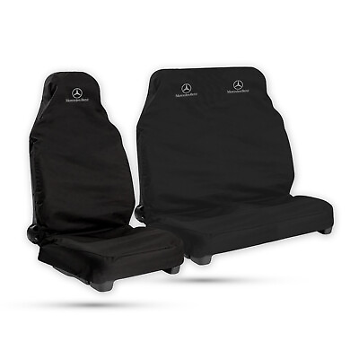 #ad For Mercedes Benz Sprinter Van 21 Seat Cover Waterproof Black with Logos GBP 49.99