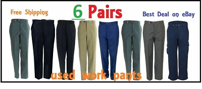 #ad 6 Used Uniform Work Pants lot. FREE Priority SHIPPING $79.99
