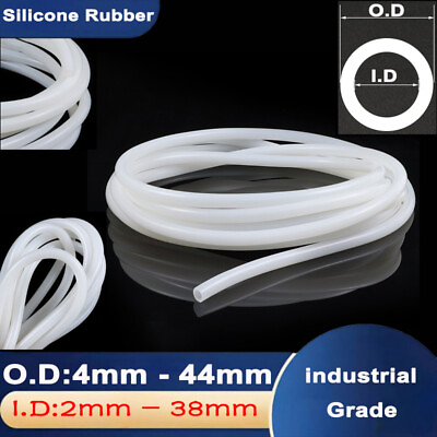 #ad White Silicone Vacuum Hose Pipe 2 38mm Tube Water Air Flexible Tubing Industrial $8.06