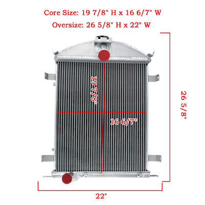 #ad 3 Row Aluminum Radiator for 1928 1929 Ford Model A Heavy Duty 3.3L l4 GAS ASI $159.00