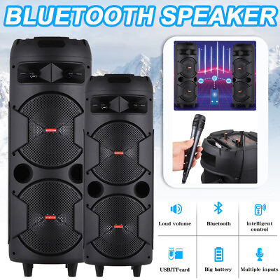 #ad 6000W Bluetooth Speaker Sub woofer Portable Heavy Bass Sound System Party amp; Mic $50.99
