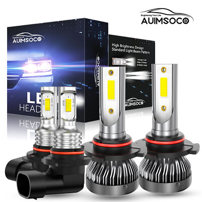#ad 4Pcs LED Headlight High Low Bulbs 360000LM For GMC Envoy 2002 2009 Cool White $36.99