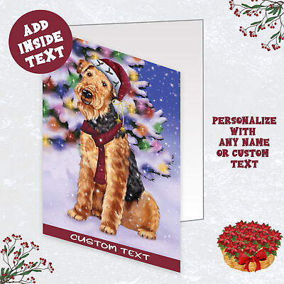 #ad Airedale Terrier Dog Greeting Cards and Note Cards with Envelopes Christmas NWT $137.49