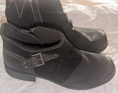 #ad Earth Origins Women#x27;s Phoenix Boot Black Leather Textile Size 10 W $24.99