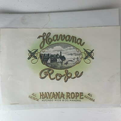 #ad Havana Rope Brand Inner Cigar Box Label Alfonso Rios C $8.09