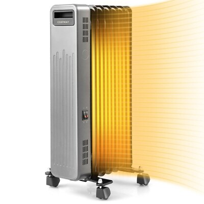 #ad 1500W Home Office Portable Electric Space Heater Oil Filled Radiant With 3 Heat $71.97