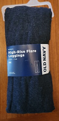 #ad Old Navy Women#x27;s 4X High Rise Flare Leggings 831468 NAVY BLUE Cotton Poly #31823 $15.00