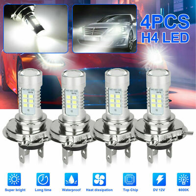 #ad 4x H4 9003 HB2 6000K LED Headlight High Low Beam Bulbs Kit Super Bright White $10.99