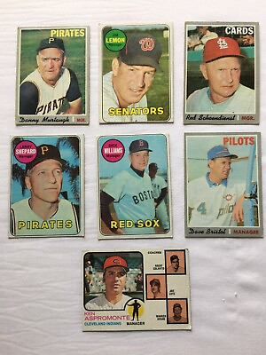 #ad Lot 7 Topps 1960#x27;s 70#x27;s Managers American and National League Baseball $18.00