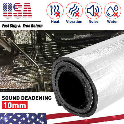 #ad Sound Deadening Mat Noiseamp;Heat Shield Insulation Car Hood Trunk Noise Deadener $9.99