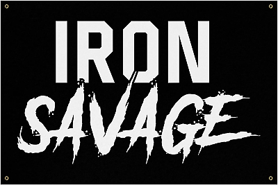 #ad Iron Savage Banner Home Gym Decor Large Quotes 24 X 36 Inches $45.90