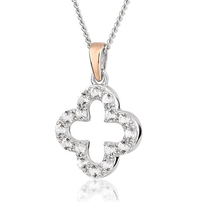 #ad Clogau Tudor Court pendant in sterling silver with 9k rose gold locket $123.50
