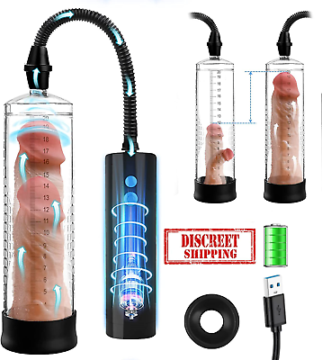 #ad 2023 Updated Vacuum Electric Penis Pump Rechargeable Male Penis Enlarger ED Gift $22.99