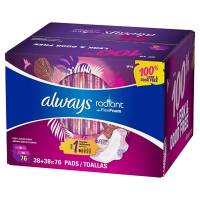 #ad Always Radiant Regular Pads with Flexi Wings Scented Size 1 76 Ct. $30.25