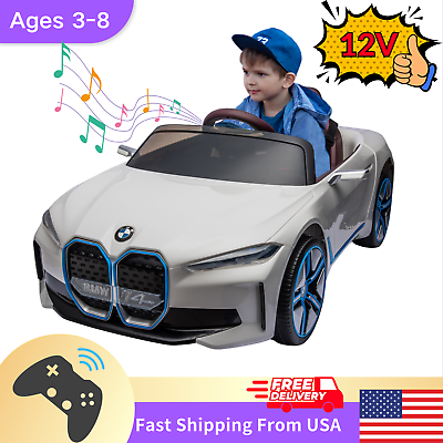 #ad Kids Ride On Car 12V Electric 2.4G with Remote Control Licensed BMW I4 White $215.00