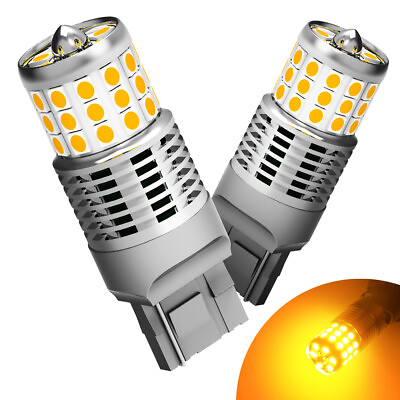#ad 2X W21W 7440 Amber LED Turn Signal Light Bulbs Super Bright 2400LM CANbus New US $18.99