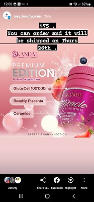 #ad New Miracle Pure White Supplement By Skandal Beauty AUTHENTIC $75.00